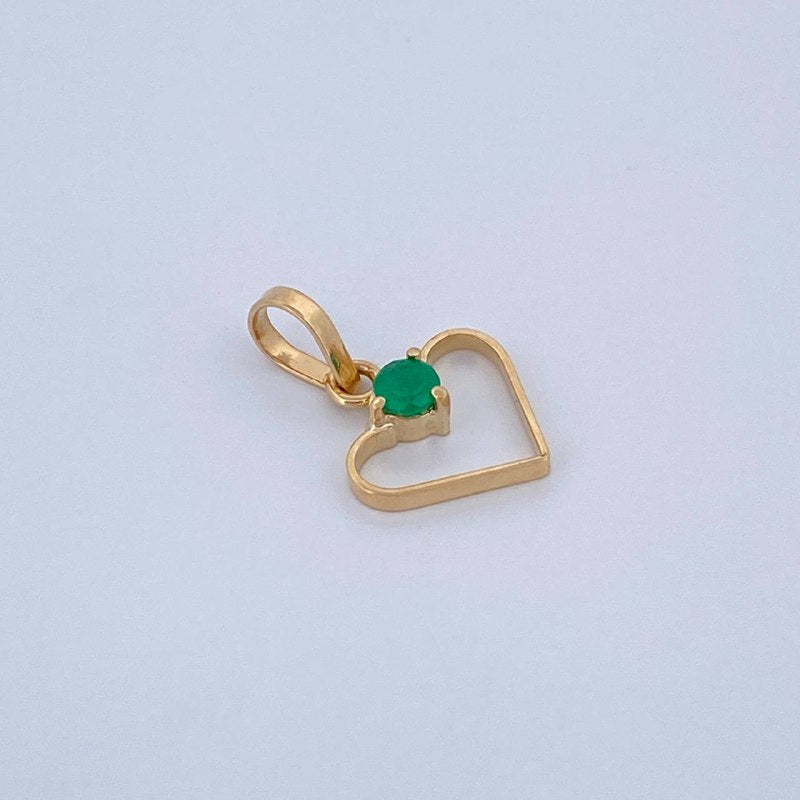 Dije Silueta Corazon 0.35gr / 1.4cm / Oro Amarillo 18K & Dije Silueta Corazon 0.35gr / 1.4cm / Oro Amarillo 18K &