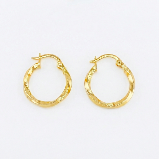 Candongas Cari Punteada 1.05gr / 1.8cm / Oro Amarillo 18K