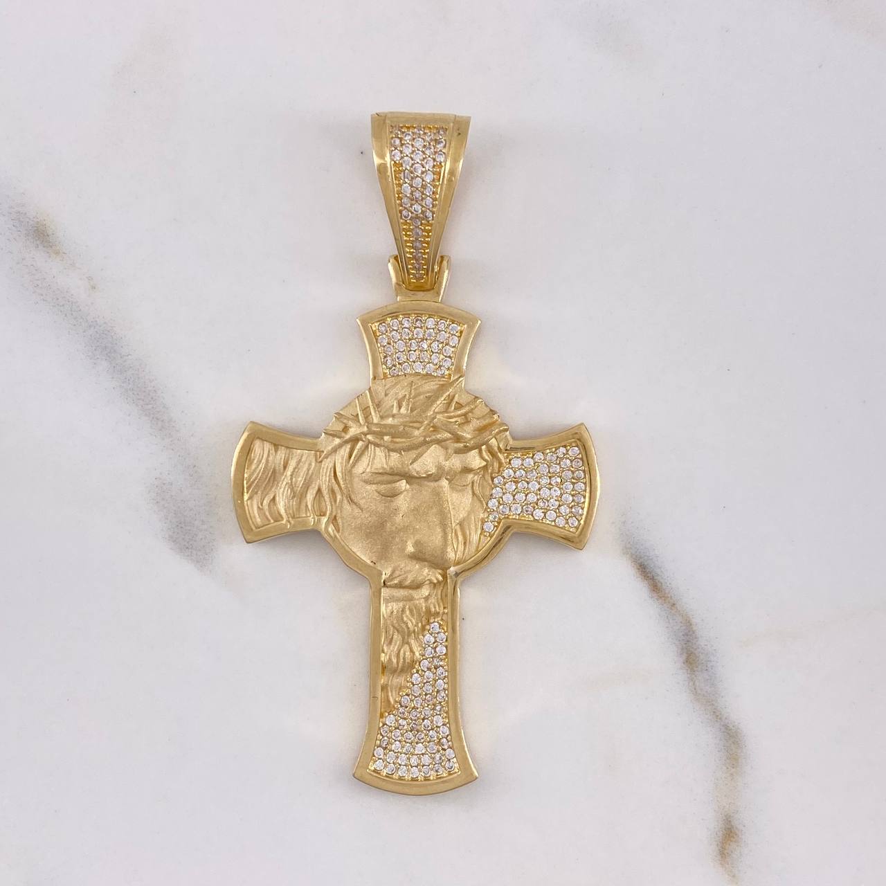 Dije Cruz Rostro Cristo 15.35gr / 6.5cm / Circones Blancos Oro Amarillo $ Dije Cruz Rostro Cristo 15.35gr / 6.5cm / Circones Blancos Oro Amarillo $