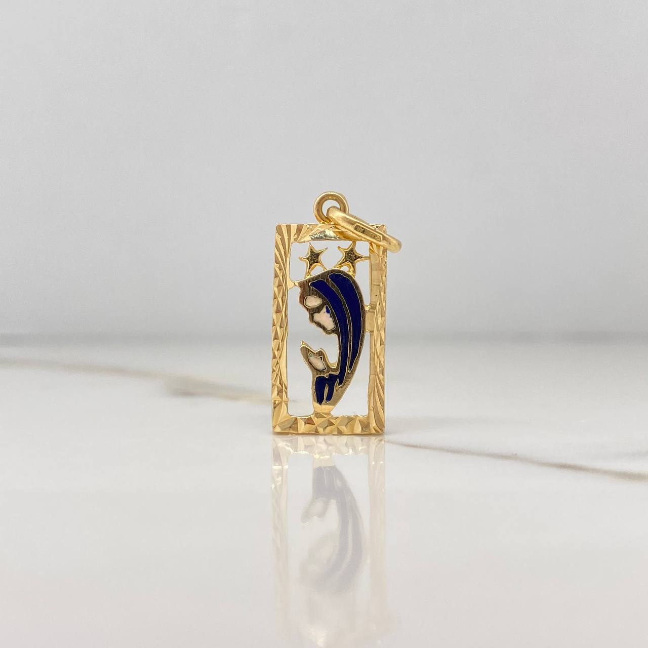 Dije Virgen Maria Rectangular 2.55gr / 2.8cm / Diamantada Oro Amarillo $ Dije Virgen Maria Rectangular 2.55gr / 2.8cm / Diamantada Oro Amarillo $