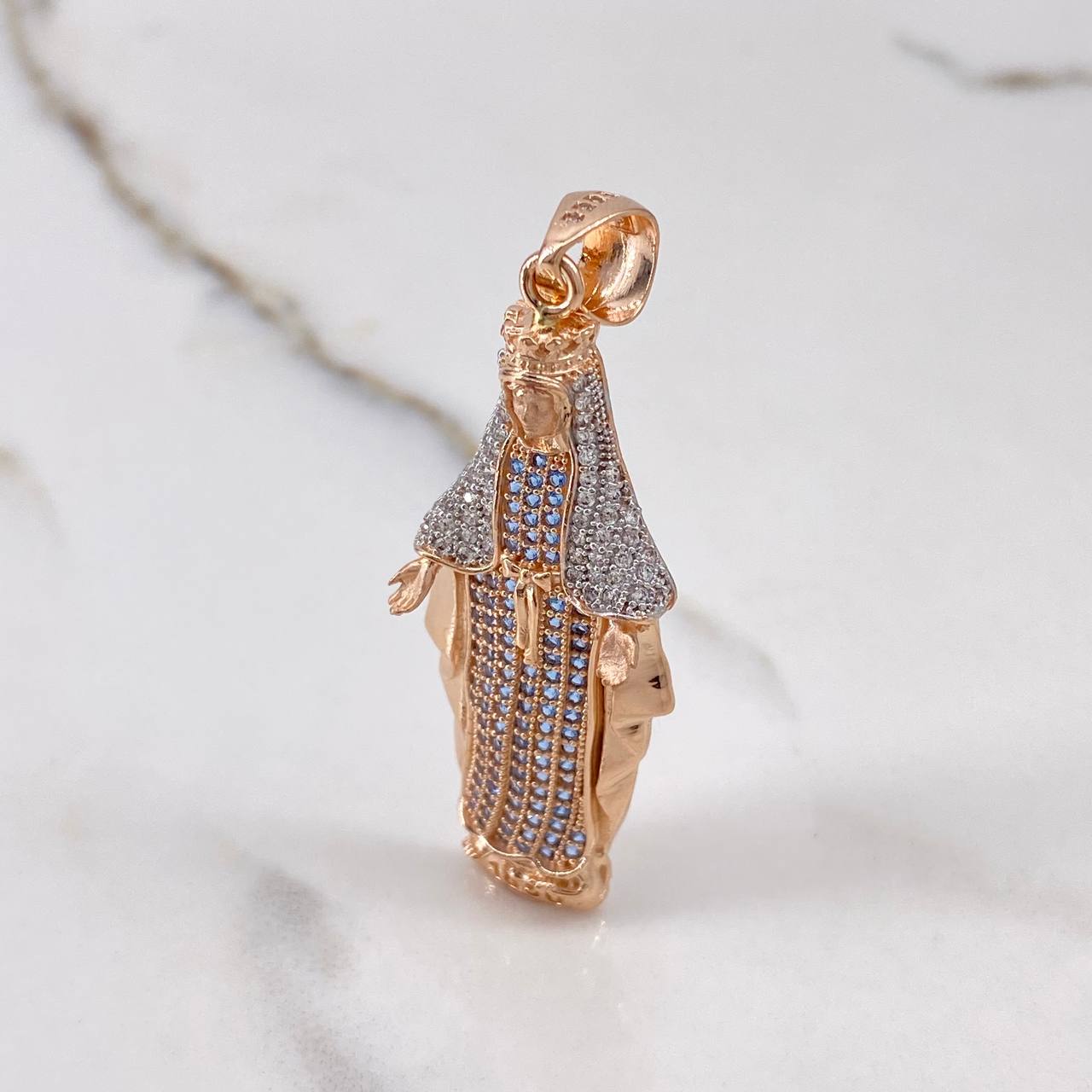 Dije Virgen Milagrosa 6.95gr / 5.2cm / Circones Blancos Azules Dos Oros Blanco Rosa & Dije Virgen Milagrosa 6.95gr / 5.2cm / Circones Blancos Azules Dos Oros Blanco Rosa &