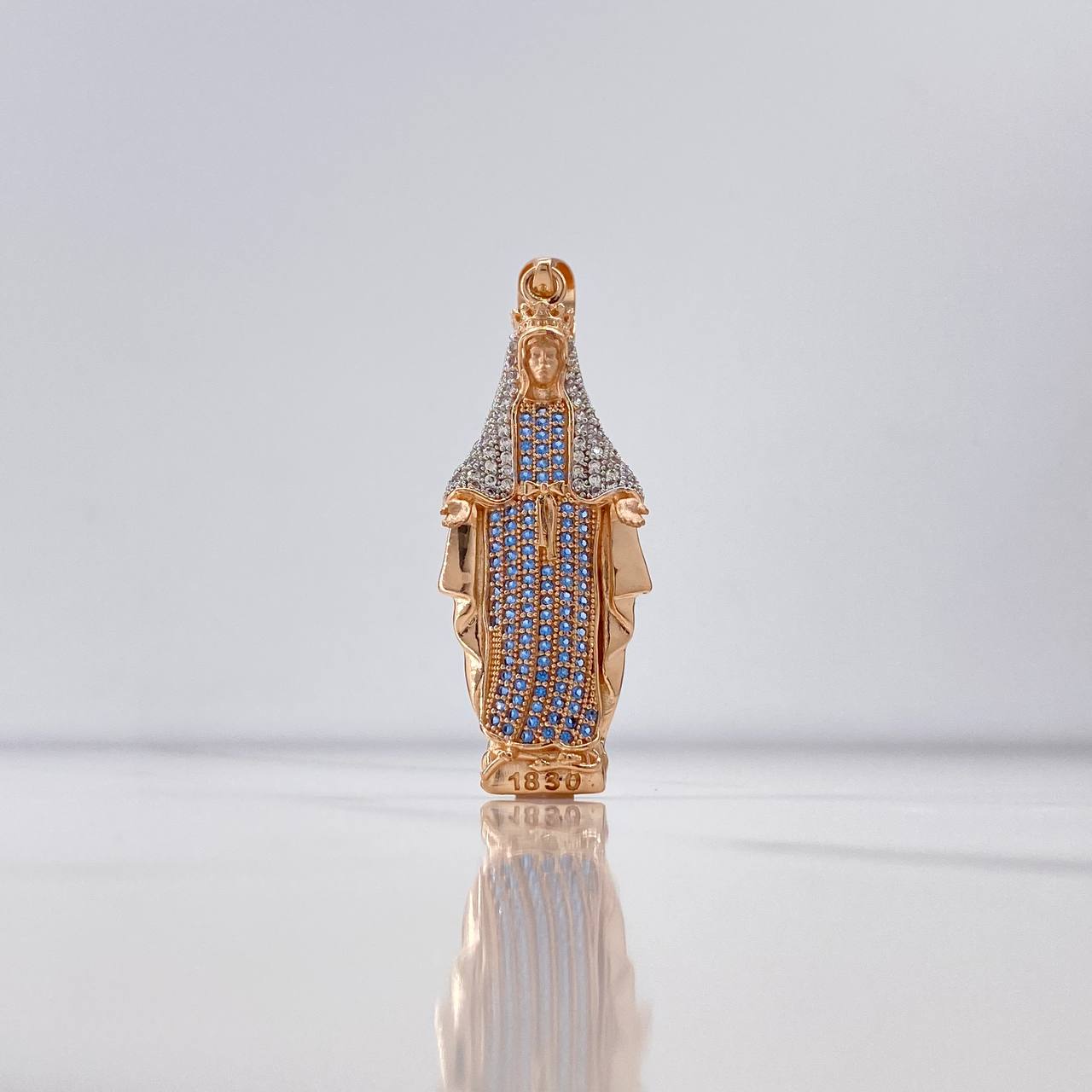 Dije Virgen Milagrosa 6.95gr / 5.2cm / Circones Blancos Azules Dos Oros Blanco Rosa & Dije Virgen Milagrosa 6.95gr / 5.2cm / Circones Blancos Azules Dos Oros Blanco Rosa &