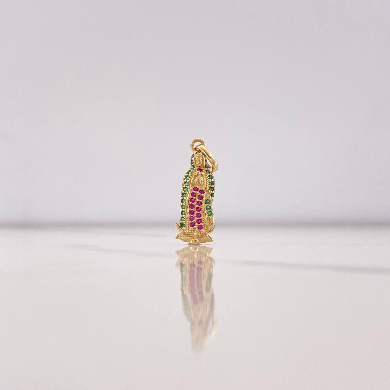 Dije Virgen Guadalupe 1.75gr / 2.7cm / Circones Verdes Fucsias Oro Amarillo & Dije Virgen Guadalupe 1.75gr / 2.7cm / Circones Verdes Fucsias Oro Amarillo &
