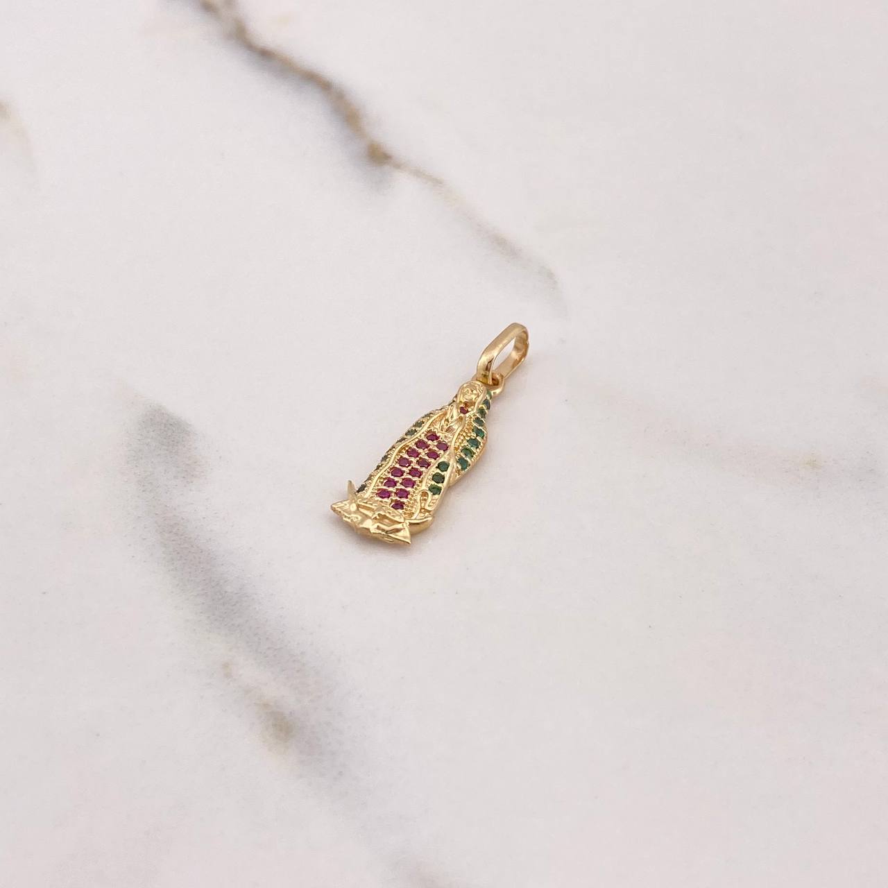 Dije Virgen Guadalupe 1.75gr / 2.7cm / Circones Verdes Fucsias Oro Amarillo & Dije Virgen Guadalupe 1.75gr / 2.7cm / Circones Verdes Fucsias Oro Amarillo &