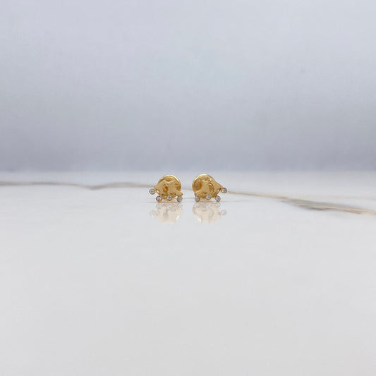 Topos Patines 0.85gr / Circones Blancos Oro Amarillo $