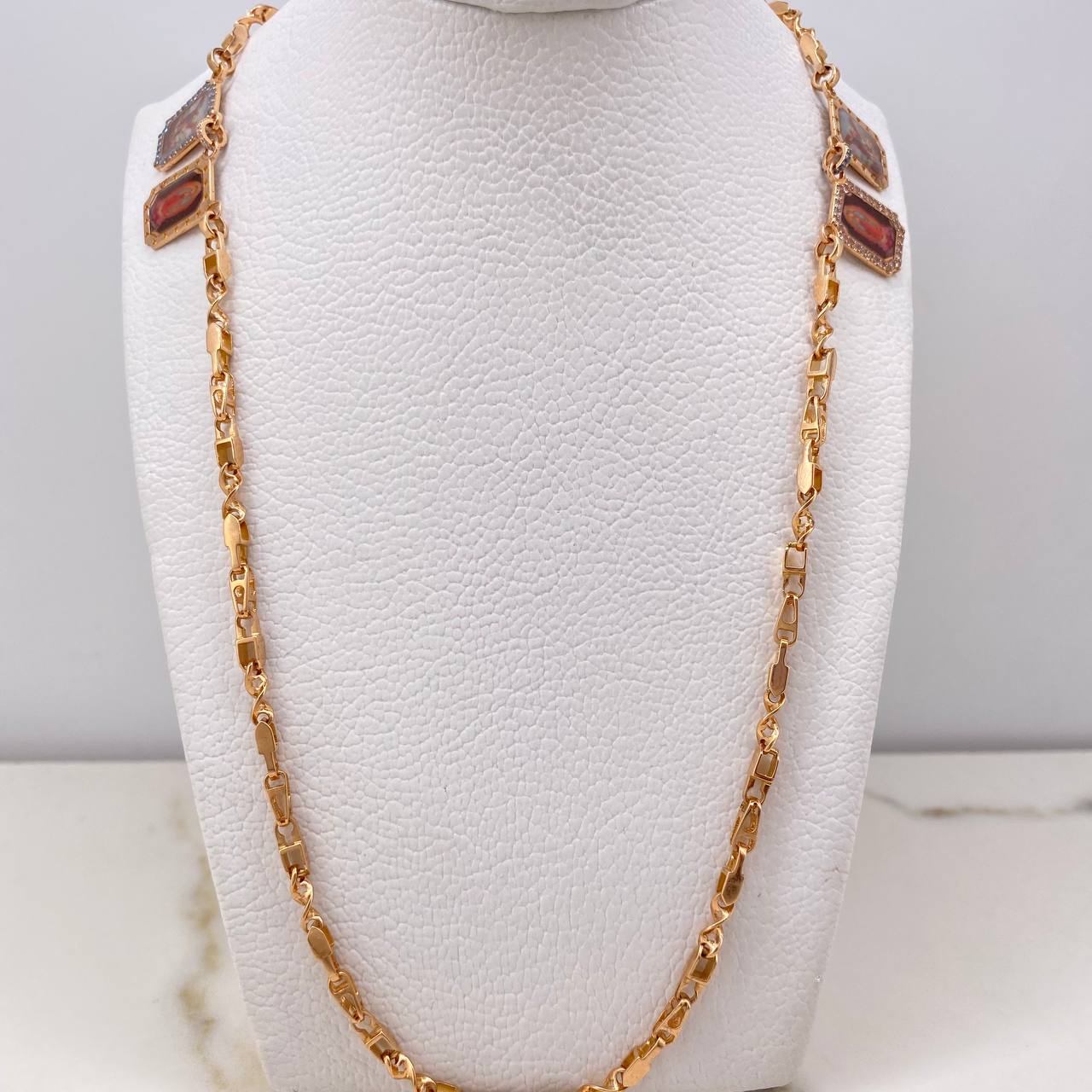 Cadena Rustica Escapulario 26.55gr / 65cm / 3mm Circones Blancos Azules Virgen Guadalupe San Miguel Oro Rosa $ Cadena Rustica Escapulario 26.55gr / 65cm / 3mm Circones Blancos Azules Virgen Guadalupe San Miguel Oro Rosa $