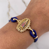 Pulso Virgen Guadalupe 13.95gr / 17cm / Circones Azules Fucsias Blancos Oro Amarillo & Pulso Virgen Guadalupe 13.95gr / 17cm / Circones Azules Fucsias Blancos Oro Amarillo &