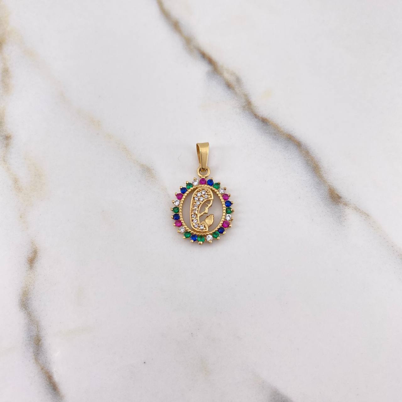 Dije Virgen Maria 1.6gr / 2.3cm / Circulo Circones Fucsias Azules Verdes Blancos Oro Amarillo & Dije Virgen Maria 1.6gr / 2.3cm / Circulo Circones Fucsias Azules Verdes Blancos Oro Amarillo &