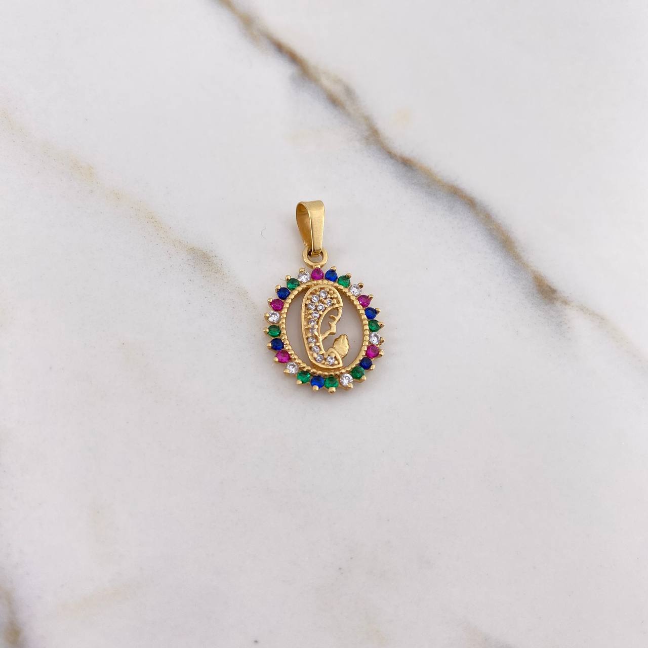 Dije Virgen Maria 1.6gr / 2.3cm / Circulo Circones Fucsias Azules Verdes Blancos Oro Amarillo & Dije Virgen Maria 1.6gr / 2.3cm / Circulo Circones Fucsias Azules Verdes Blancos Oro Amarillo &