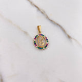 Dije Virgen Maria 1.6gr / 2.3cm / Circulo Circones Fucsias Azules Verdes Blancos Oro Amarillo & Dije Virgen Maria 1.6gr / 2.3cm / Circulo Circones Fucsias Azules Verdes Blancos Oro Amarillo &