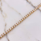 Pulso Tennis 20gr / 20cm / Circones Blancos Oro Amarillo & Pulso Tennis 20gr / 20cm / Circones Blancos Oro Amarillo &