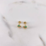 Topos Corazon 1gr / Esmeralda 13 Pts Oro Amarillo 18K (Joya) & Topos Corazon 1gr / Esmeralda 13 Pts Oro Amarillo 18K (Joya) &