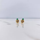 Topos Corazon 1gr / Esmeralda 13 Pts Oro Amarillo 18K (Joya) & Topos Corazon 1gr / Esmeralda 13 Pts Oro Amarillo 18K (Joya) &