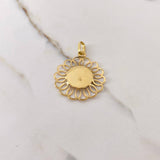 Dije Flor Virgen Maria 4.15gr / 4cm / Centro Diamantado Oro Amarillo $ Dije Flor Virgen Maria 4.15gr / 4cm / Centro Diamantado Oro Amarillo $