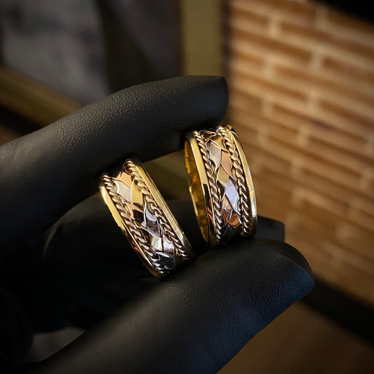 Argollas trenza anillos matrimonio por Fabricacion Bajo Pedido 18gr