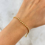 Pulso Militar 6.95gr / 20.5cm / 3mm Bolas Lisas Oro Amarillo * Pulso Militar 6.95gr / 20.5cm / 3mm Bolas Lisas Oro Amarillo *