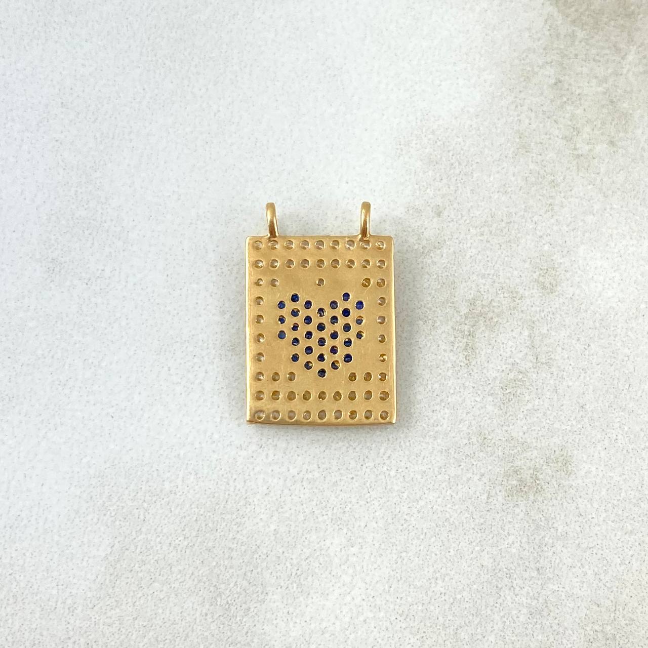 Herraje Escapulario Corazon 1.95gr / 1.7cm Circones Azules Blancos Oro Amarillo Herraje Escapulario Corazon 1.95gr / 1.7cm Circones Azules Blancos Oro Amarillo