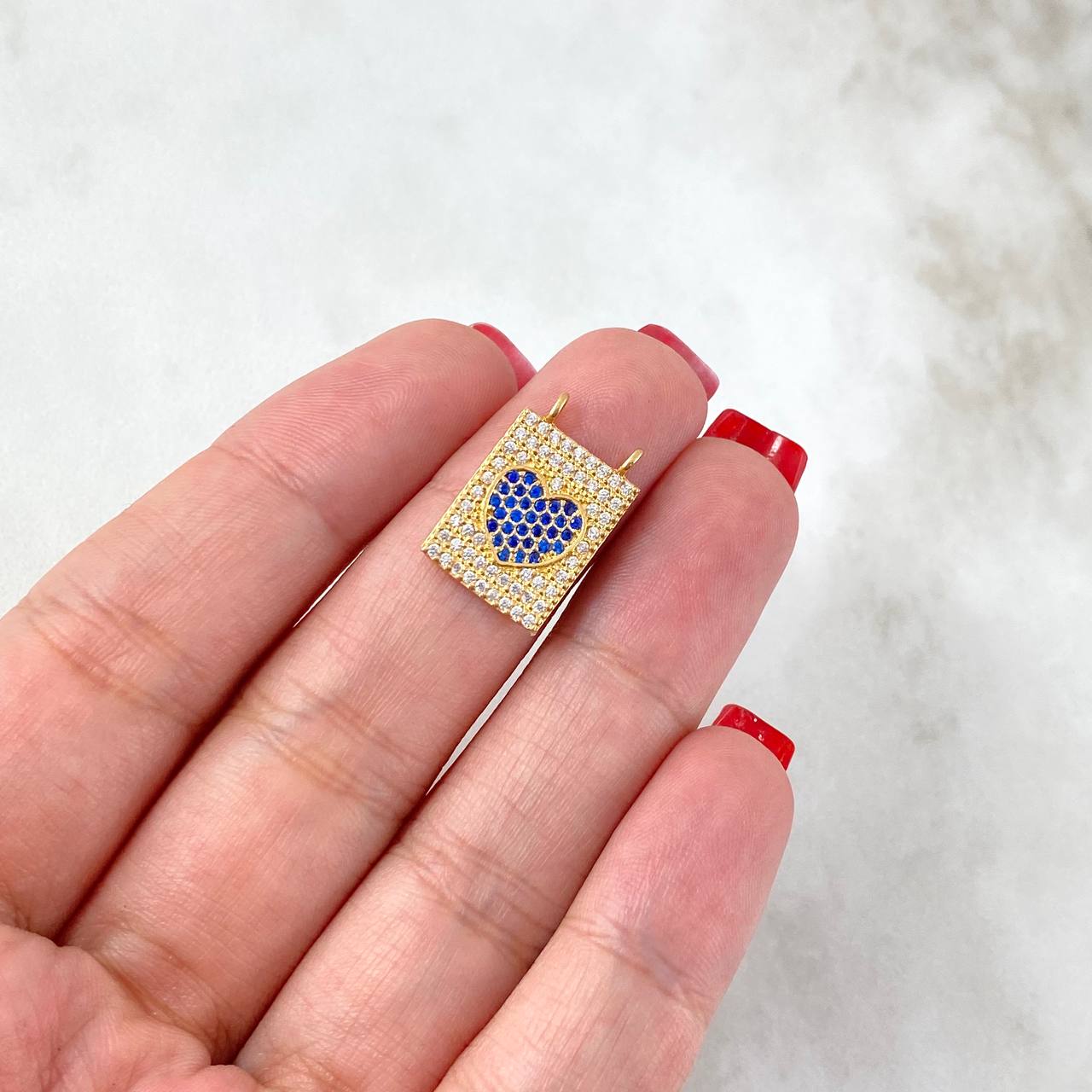 Herraje Escapulario Corazon 1.95gr / 1.7cm Circones Azules Blancos Oro Amarillo Herraje Escapulario Corazon 1.95gr / 1.7cm Circones Azules Blancos Oro Amarillo