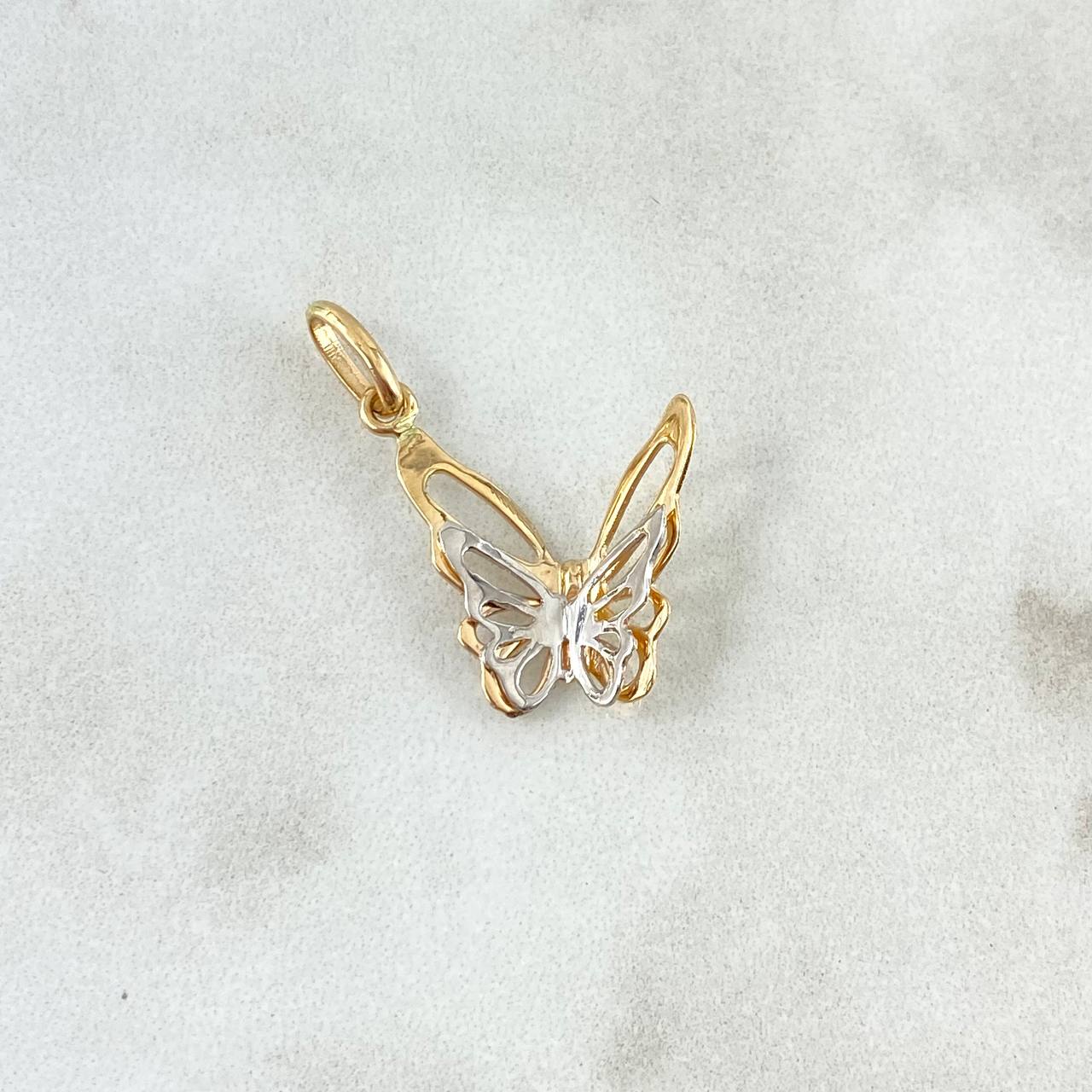 Dije Mariposa 1.15gr / 2.3cm / Doble Dos Oros Amarillo Blanco * Dije Mariposa 1.15gr / 2.3cm / Doble Dos Oros Amarillo Blanco *