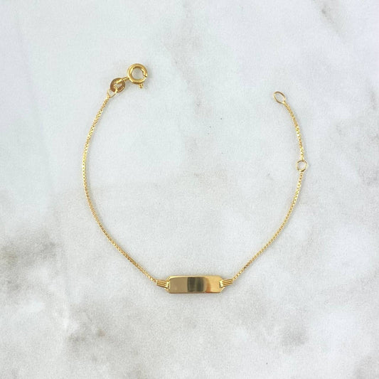 Pulso Veneciano 1.7gr / 14cm-16cm / 1mm Placa Lisa Oro Amarillo +3