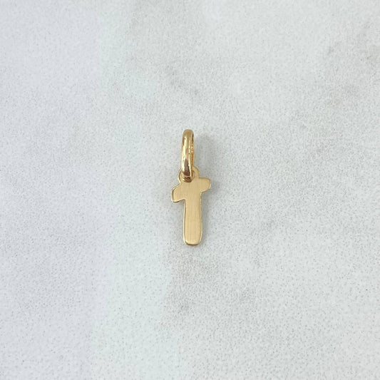Dije Letra T Cursiva 0.35gr / 1.6cm / Oro Amarillo 18K