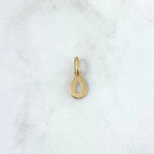 Dije Letra O Cursiva 0.45gr / 1.5cm / Oro Amarillo 18K