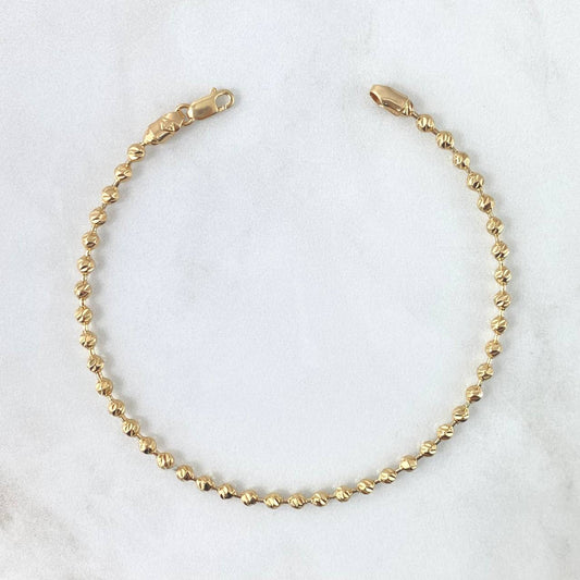 Pulso Militar 8.55gr / 20cm / 3.4mm Diamantada Oro Amarillo 18K