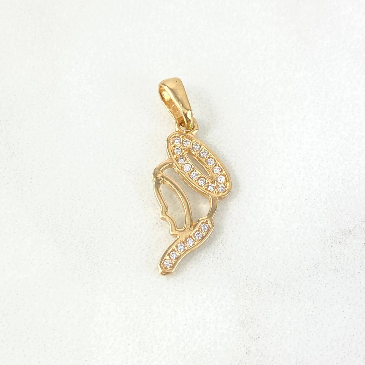 Dije Virgen María Silueta 1.25gr / 2.4cm / Circones Blancos Oro Amarillo Dije Virgen María Silueta 1.25gr / 2.4cm / Circones Blancos Oro Amarillo