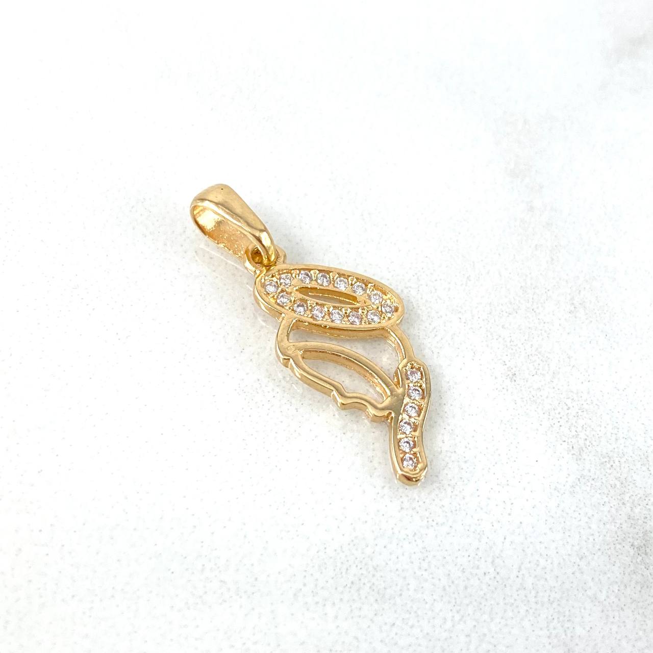 Dije Virgen María Silueta 1.25gr / 2.4cm / Circones Blancos Oro Amarillo Dije Virgen María Silueta 1.25gr / 2.4cm / Circones Blancos Oro Amarillo