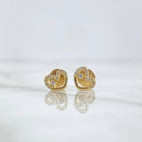 Topos Corazón Parcial Interno 0.85gr / 6.5mm Circones Blancos Oro Amarillo * Topos Corazón Parcial Interno 0.85gr / 6.5mm Circones Blancos Oro Amarillo *