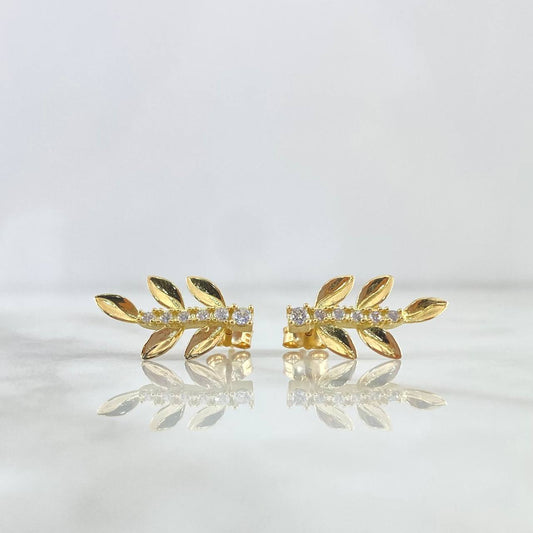 Topos Hoja Sirena 2.75gr / 2cm / Circones Blancos Oro Amarillo