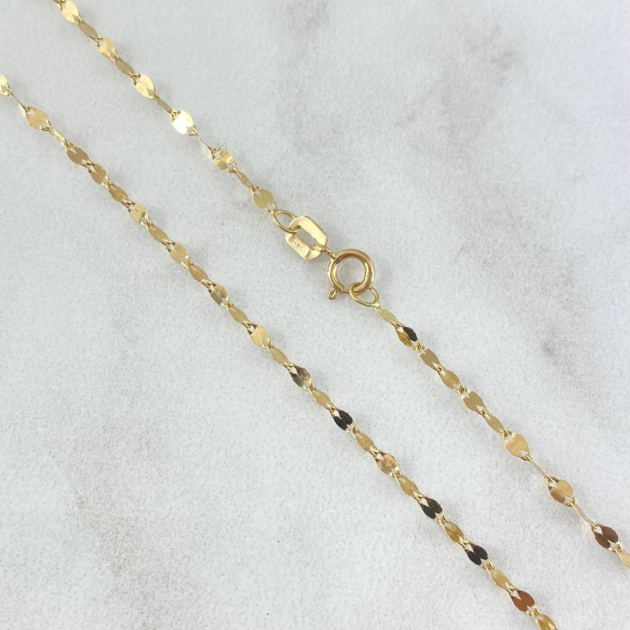 Cadena Flor Espejo 0.95gr / 45cm / Oro Amarillo +3 18K © Cadena Flor Espejo 0.95gr / 45cm / Oro Amarillo +3 18K ©