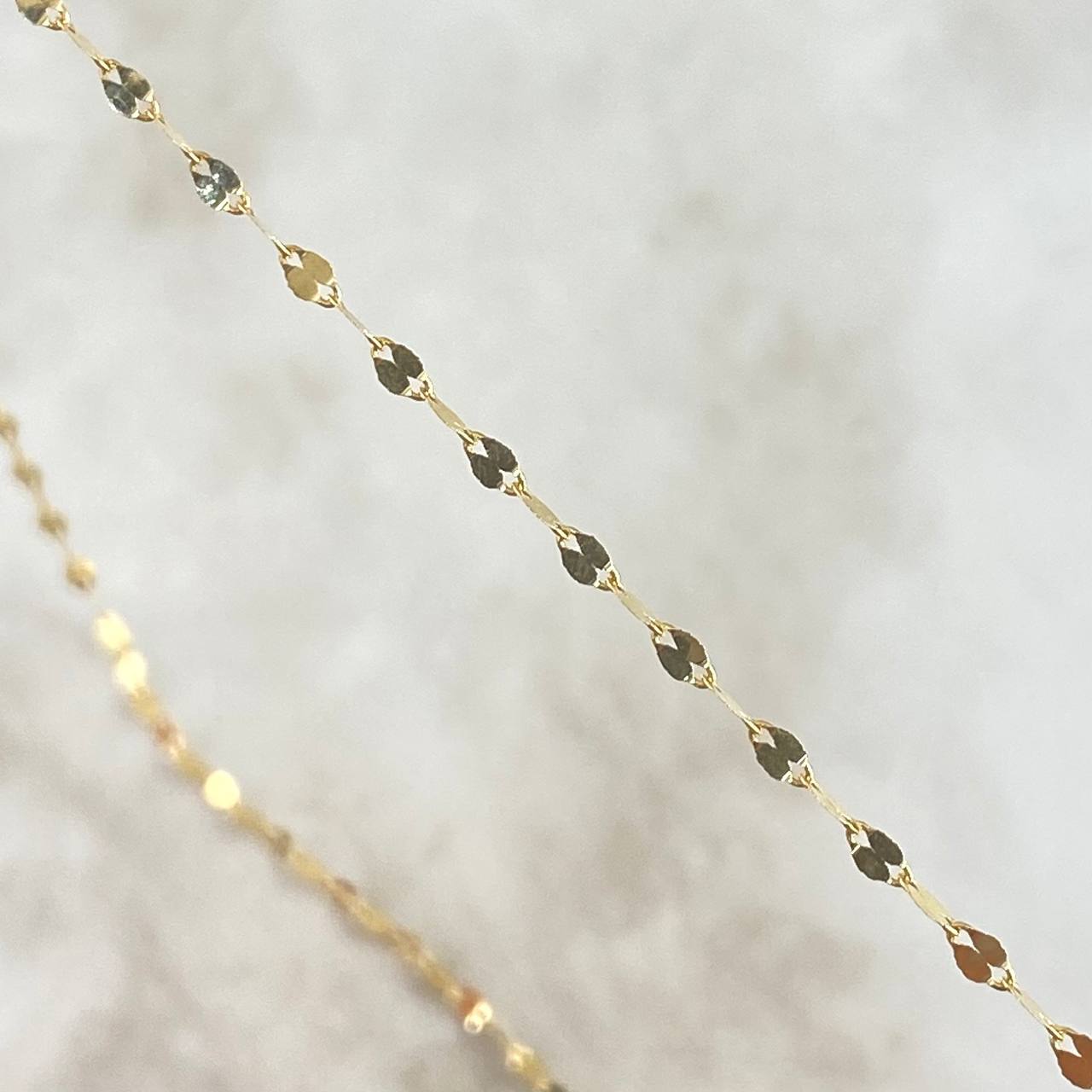 Cadena Flor Espejo 0.95gr / 45cm / Oro Amarillo +3 18K © Cadena Flor Espejo 0.95gr / 45cm / Oro Amarillo +3 18K ©