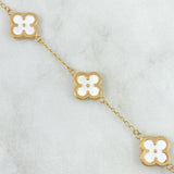 Pulso Aro Seguido Trébol VCyA 5gr / 19cm / 13mm Blanco Electrostático Liso Oro Amarillo 18K Pulso Aro Seguido Trébol VCyA 5gr / 19cm / 13mm Blanco Electrostático Liso Oro Amarillo 18K