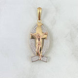 Dije Cruz Cristo Pez 6.3gr / 4.2cm / Circones Blancos Tres Oros 18K Dije Cruz Cristo Pez 6.3gr / 4.2cm / Circones Blancos Tres Oros 18K