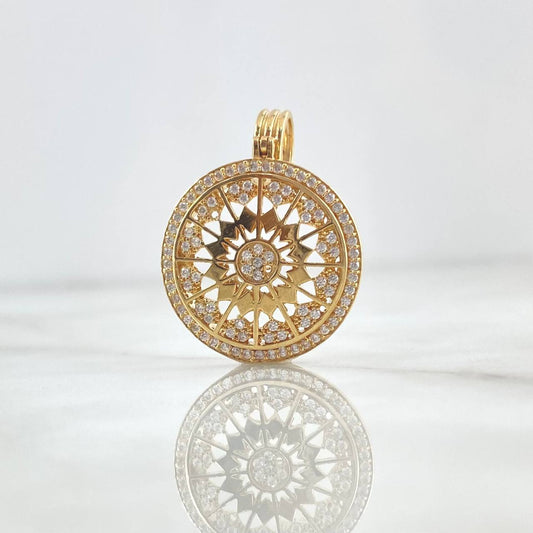 Dije Caleidoscopio 4.3gr / 2.8cm / Circones Blancos Oro Amarillo 18K