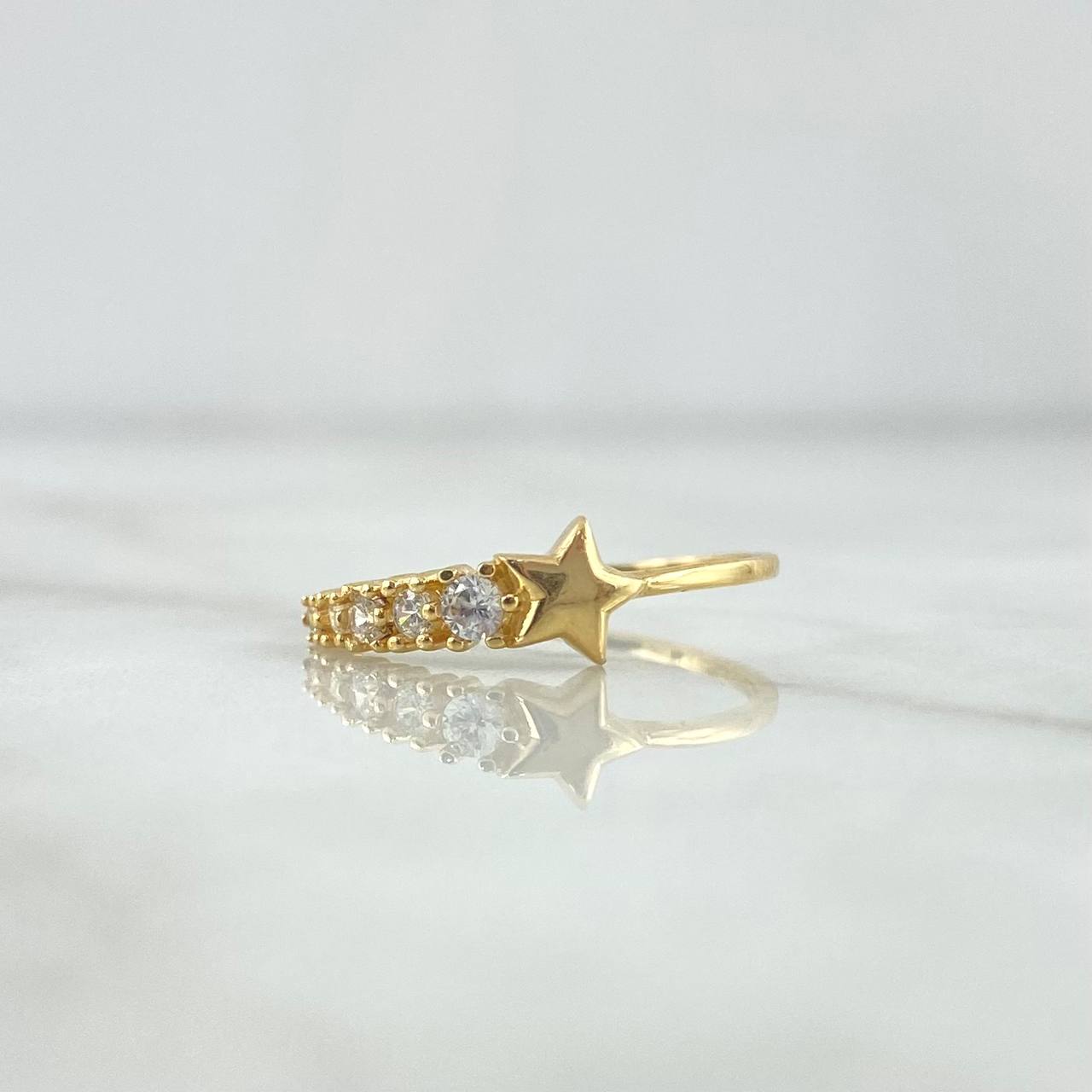 Anillo Estela Estrella 1.45gr / T5 / Circones Blancos Oro Amarillo 18K Anillo Estela Estrella 1.45gr / T5 / Circones Blancos Oro Amarillo 18K
