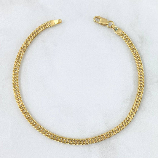 Pulso Cubano Reticulado 3gr / 20cm / Oro Amarillo +3 18K