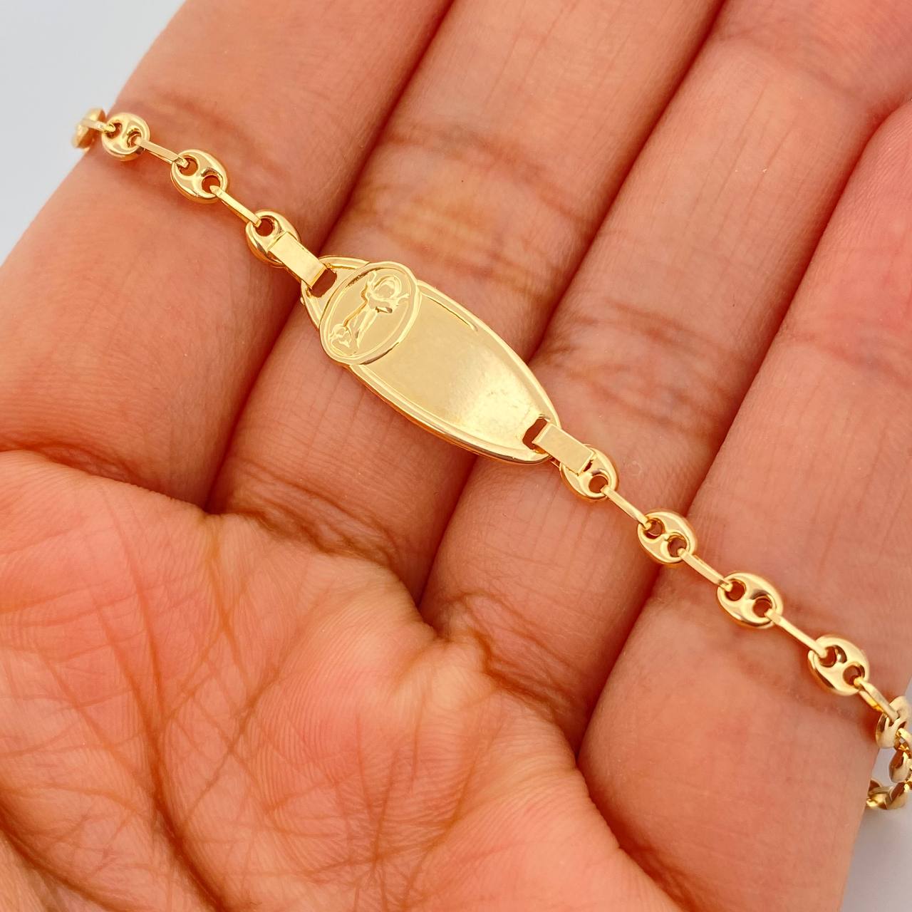 Pulso Bebé GC Placa Ocatagonal Curva  1.8gr / 14cm-15cm / 3.33mm Oro Amarillo 18K & Pulso Bebé GC Placa Ocatagonal Curva  1.8gr / 14cm-15cm / 3.33mm Oro Amarillo 18K &