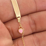Pulso Bebé Placa Aro Seguido Corazon 1.6gr / 16cm / 1mm Oro Amarillo 18K % Pulso Bebé Placa Aro Seguido Corazon 1.6gr / 16cm / 1mm Oro Amarillo 18K %