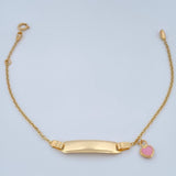 Pulso Bebé Placa Aro Seguido Corazon 1.7gr / 15.4cm / 1mm Oro Amarillo 18K % Pulso Bebé Placa Aro Seguido Corazon 1.7gr / 15.4cm / 1mm Oro Amarillo 18K %