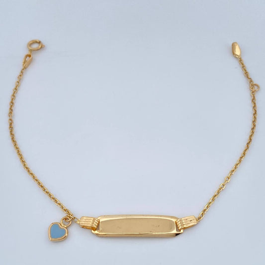 Pulso Bebé Placa Aro Seguido Corazon 1.6gr / 16cm / 1mm Oro Amarillo 18K %