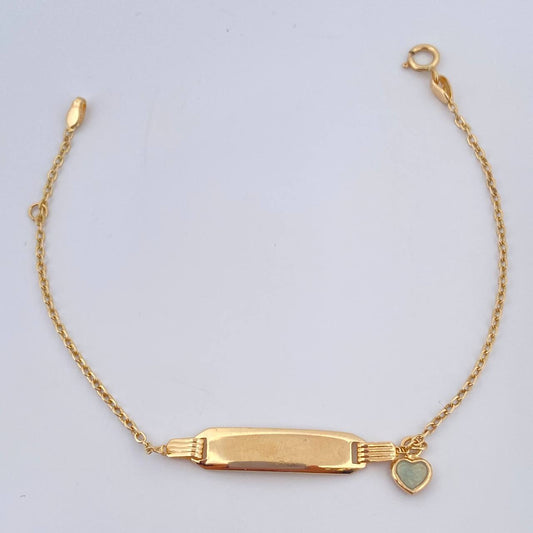 Pulso Bebé Aro Seguido Placa Octagonal 1.6gr / 14.7cm-16.2cm / 1.26mm Oro Amarillo 18K &