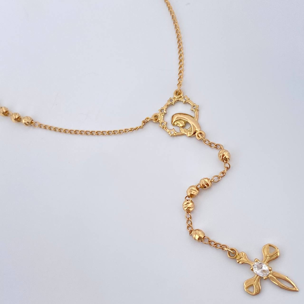 Rosario Virgen Maria Cruz 8.45gr / 59.5cm / 1.57mm Oro Amarillo 18K % Rosario Virgen Maria Cruz 8.45gr / 59.5cm / 1.57mm Oro Amarillo 18K %
