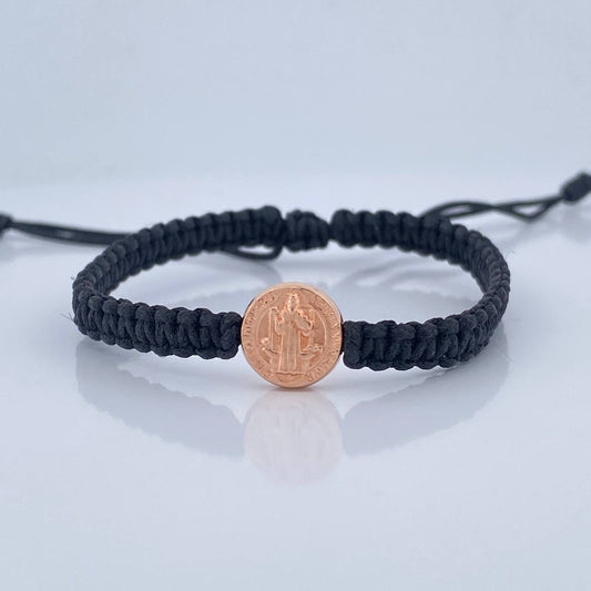 Pulsera Negra Negra San Benito 0.6gr / Oro Rosa 18K %