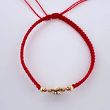 Pulsera Tejida Roja Pato Bolsas de Dinero 1.85gr / 4mm Tres Oros 18K % Pulsera Tejida Roja Pato Bolsas de Dinero 1.85gr / 4mm Tres Oros 18K %