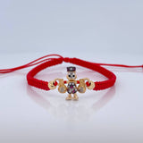 Pulsera Tejida Roja Pato Bolsas de Dinero 1.85gr / 4mm Tres Oros 18K % Pulsera Tejida Roja Pato Bolsas de Dinero 1.85gr / 4mm Tres Oros 18K %