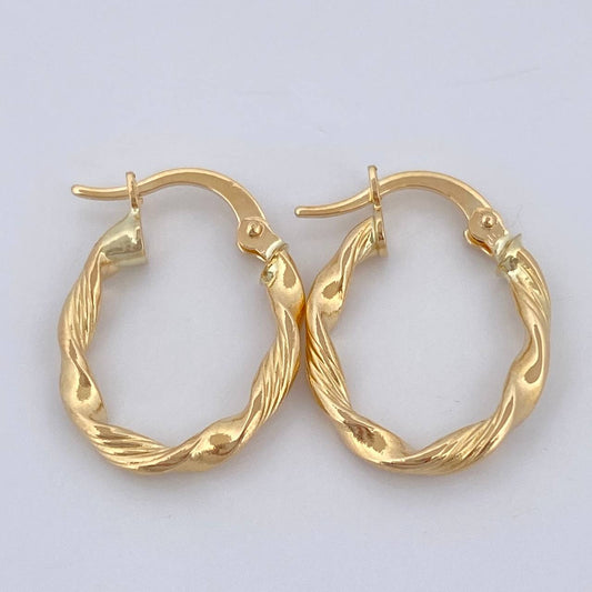 Candongas Asby Ovaladas 1.25gr / 2cm / Oro Amarillo 18K %