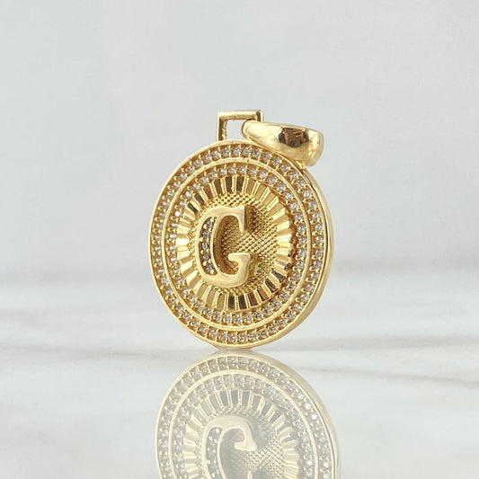 Dije Medalla Letra G 4.7g / 3.1cm Oro Amarillo 18K