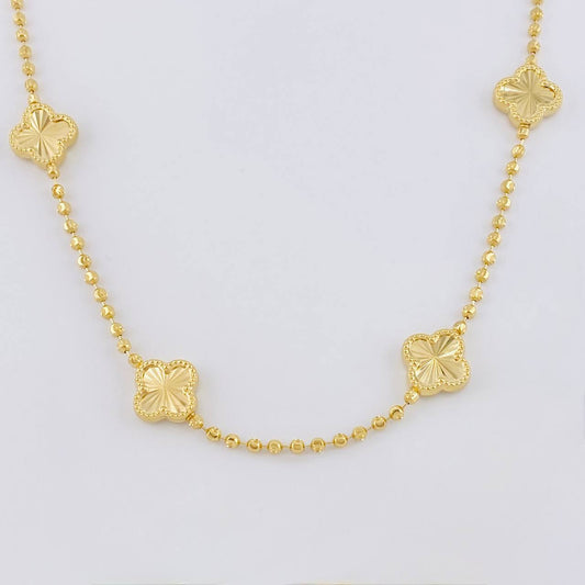 Cadena Militar Trebol Diamantado 8.75g / 40cm / 1.9mm Oro Amarillo 18K